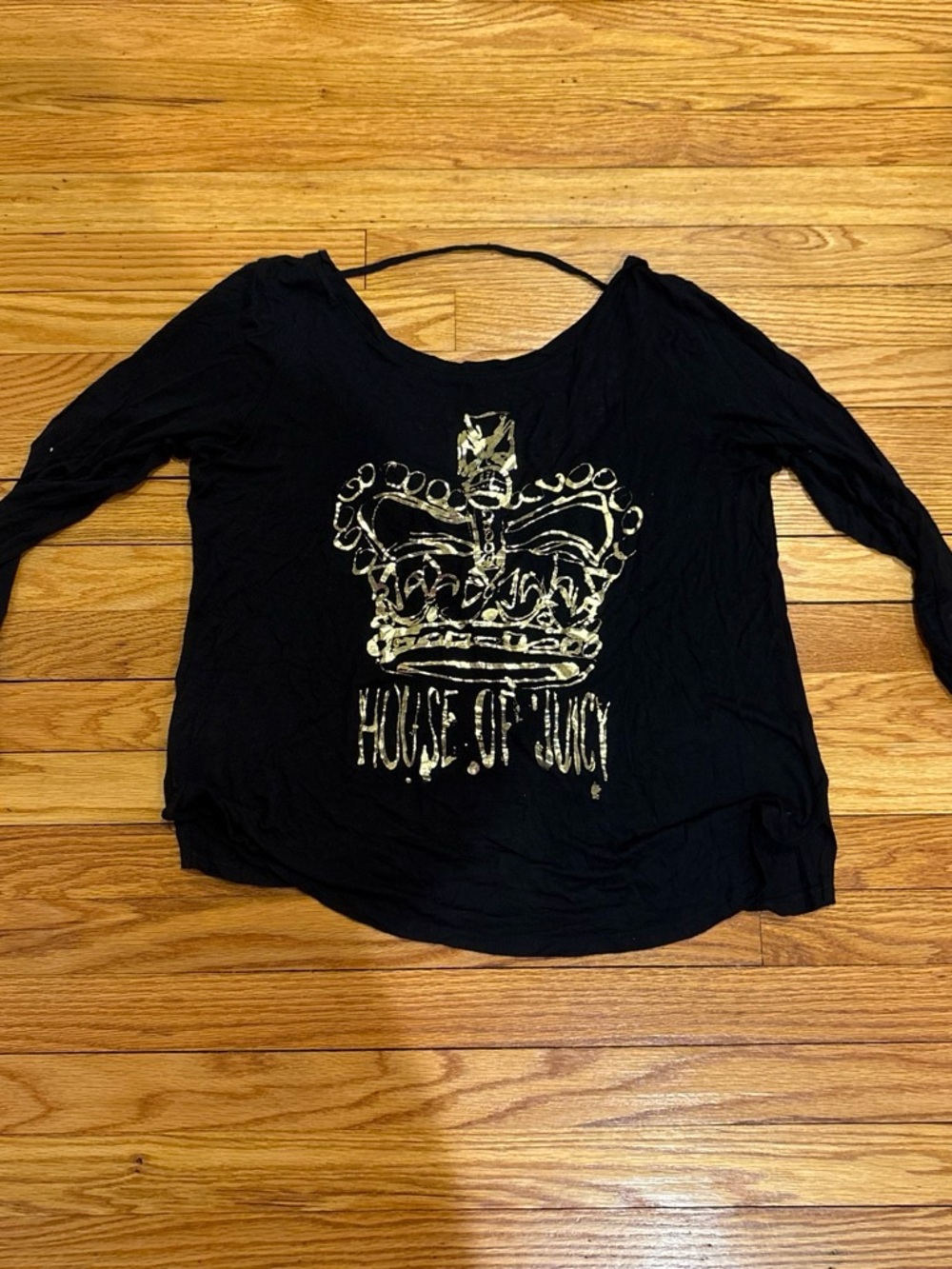 Juicy Couture House of Juicy Black Long-Sleeve Graphic Top